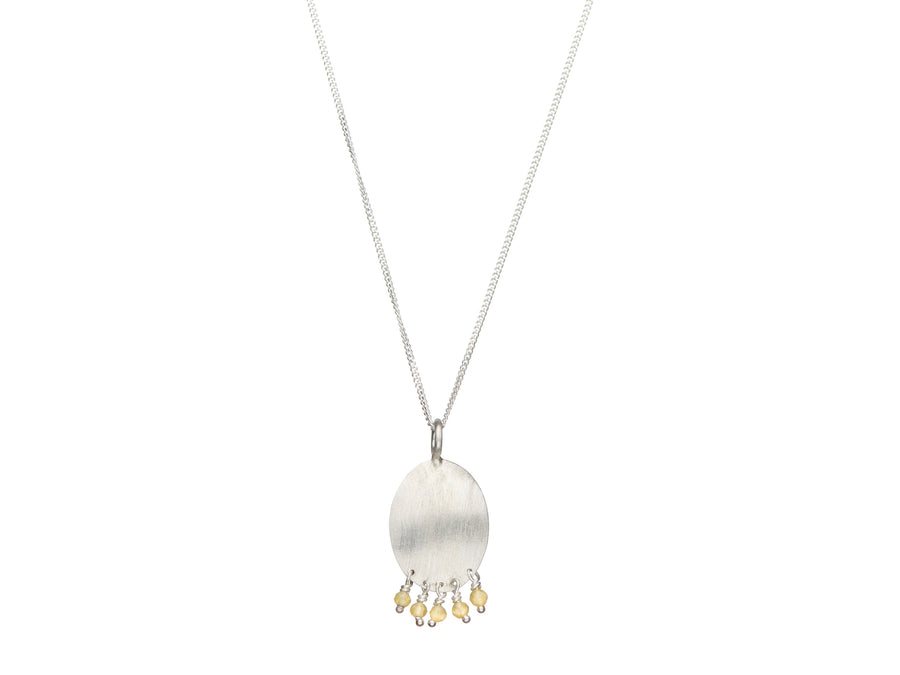 Oval brushed Temple necklace // 1126