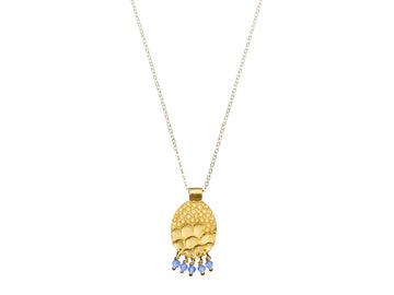 Textured oval temple necklace // 1130