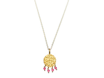 Little round textured Temple necklace // 1132
