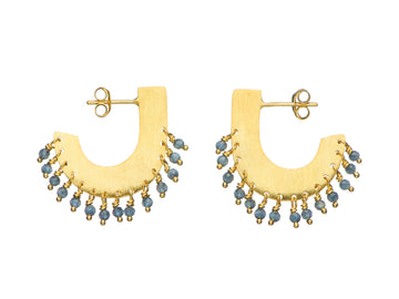 Temple earrings half hoop stud // 1100