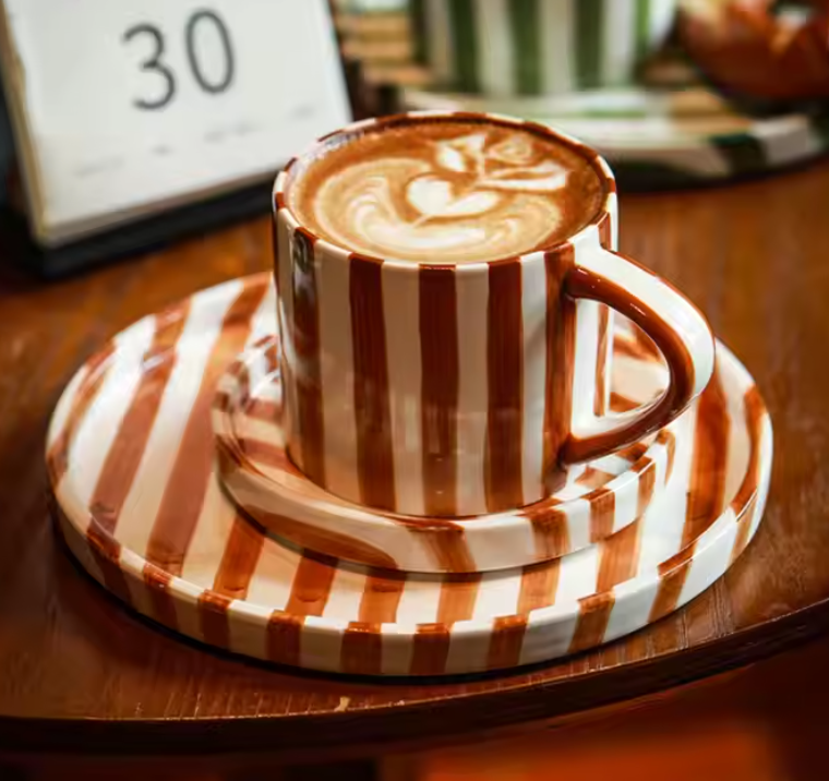 Striped Cup & Saucer