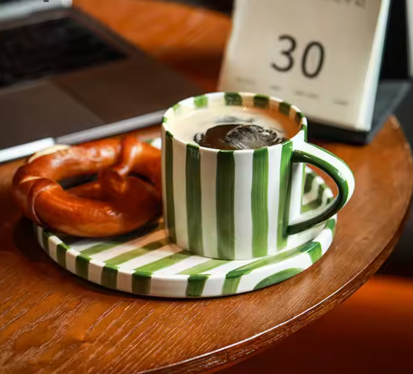Striped Cup & Saucer