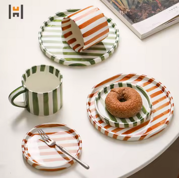 Striped Cup & Saucer