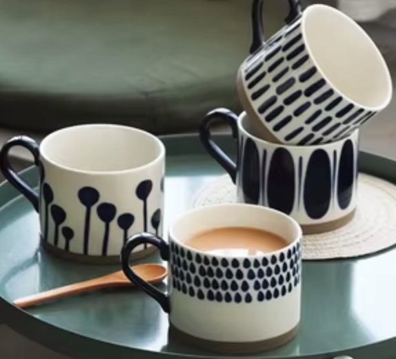 Blue Painted mugs