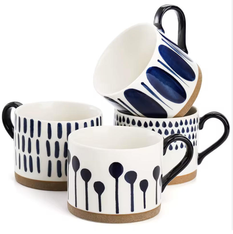 Blue Painted mugs